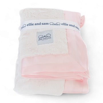 Luxury Baby Blanket with Satin Trim - Pink