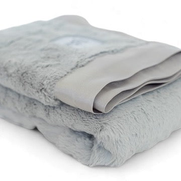Luxury Baby Blanket with Satin Trim - Silver