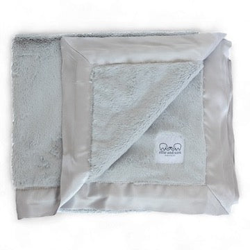 Luxury Baby Blanket with Satin Trim - Silver