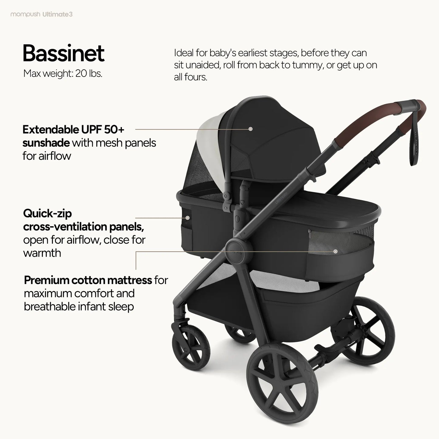 Mompush Ultimate 3 Full-Size Stroller